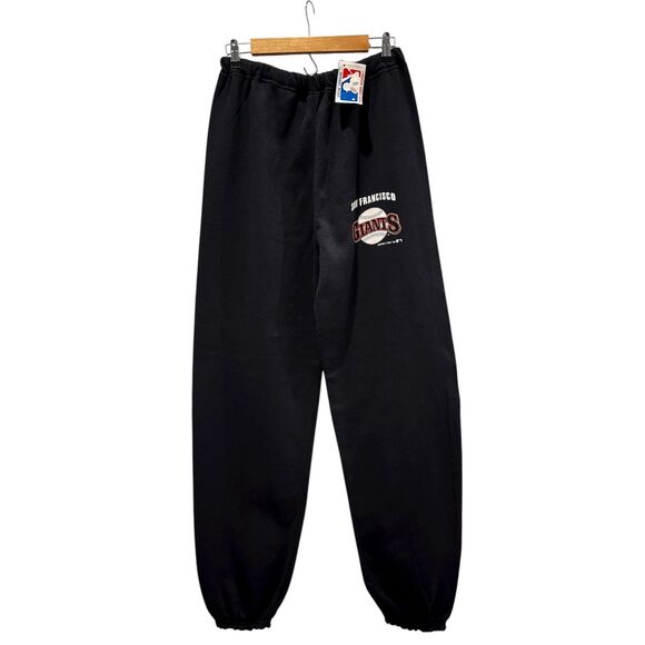 NWT Vintage MLB Artex Men's 90's Jogger Black Sweatpants Size X-Large - Picture 1 of 15